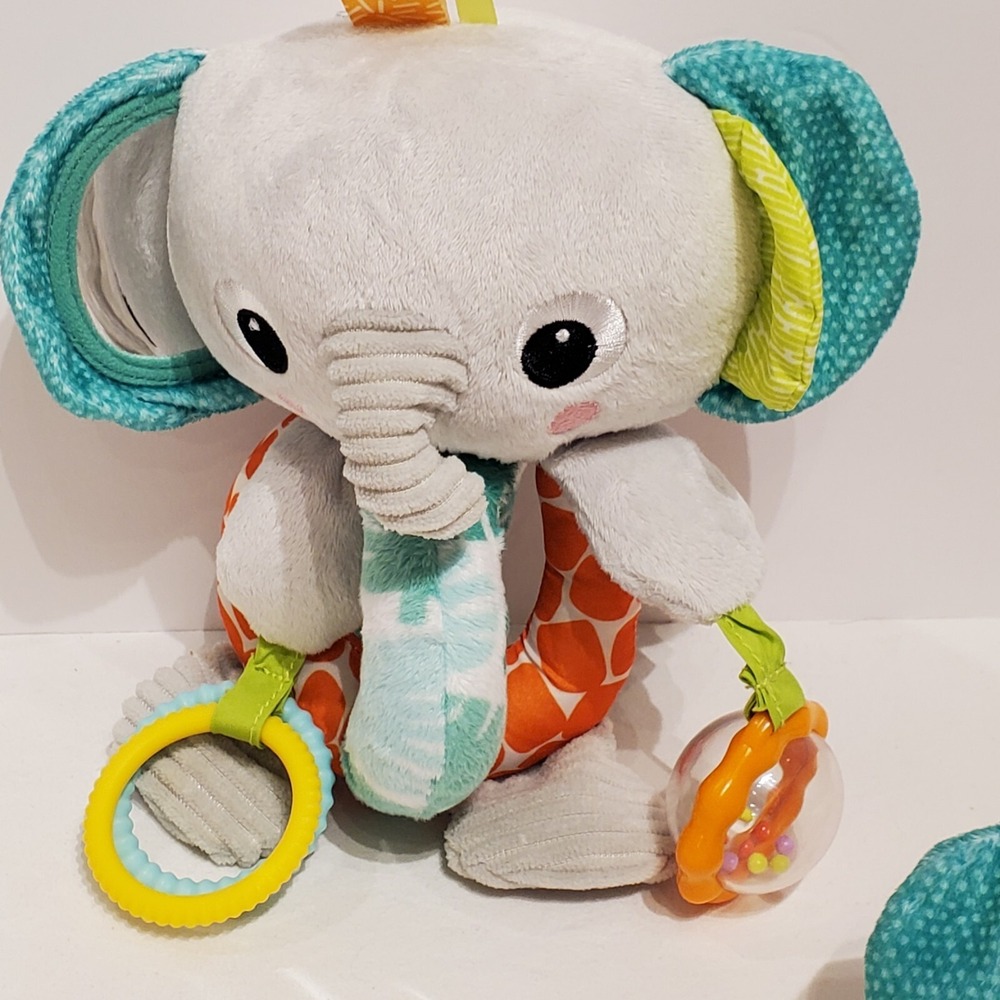 Bright Starts Elephant Baby Rattle and Crinkle Teether Set - Picture 4 of 16